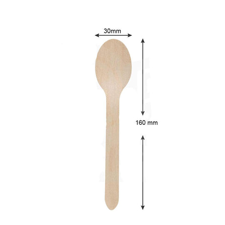 160mm Disposable Wooden Spoon | Pack of 100 | Bio-Degradable - Bakeyy.com - India - 160mm Disposable Wooden Spoon | Pack of 100 | Bio-Degradable - Default Title