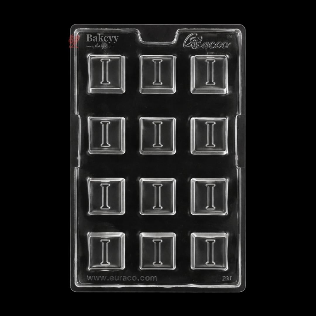 Mould 381, 382, 383 | “I”, Heart & “U” Letter Design | Alphabet & Heart Chocolate Mould | Pack of 1