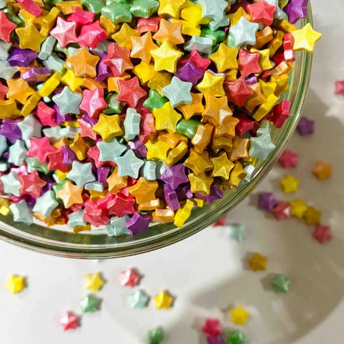 Star Sugar Confetti - 200 Gram - Bakeyy.com - India - Star Sugar Confetti - 200 Gram - Multicolour