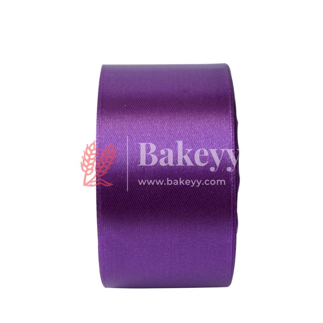 Cloth Satin ribbon for decoration | Gift wrapping | School project works | Opening ribbon | Multi-purpose use - Bakeyy.com - India - Cloth Satin ribbon for decoration | Gift wrapping | School project works | Opening ribbon | Multi-purpose use - Purple