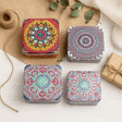 6x6x4Cm| Square Mandala Tin Box| Random Print Mandala Tin Box| Pack of 12 - Bakeyy.com - India - 6x6x4Cm| Square Mandala Tin Box| Random Print Mandala Tin Box| Pack of 12 - Default Title