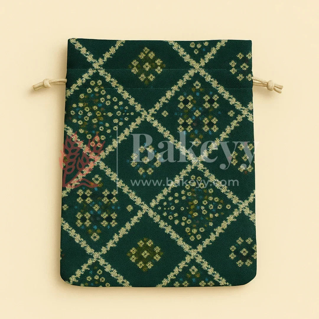 Bandhini Print Potli Bags | Perfect for Festive Gifting | Pack of 10 - Bakeyy.com - India - Bandhini Print Potli Bags | Perfect for Festive Gifting | Pack of 10 - Yellow / 10x14 cm 150.00