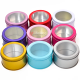 Round Tin Containers with Clear Lids | Pack of 12 | Red | Blue |Pink |Sky Blue | Gift Box | Chocolate Box | Sweet Box | Jewellery Box | Pvc Tin Box |