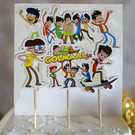 6pcs Golmaal theme Birthday Cake Topper| Cupcake Toppers| Bday Decorations Items - Bakeyy.com - India - 6pcs Golmaal theme Birthday Cake Topper| Cupcake Toppers| Bday Decorations Items - Default Title