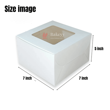 7x7x5 inch Cake Box With Square Window | Birthday Cake boxes | Pack Of 25 | - Bakeyy.com - India - 7x7x5 inch Cake Box With Square Window | Birthday Cake boxes | Pack Of 25 | - Default Title