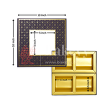 4 Cavity | Rigid Dry Fruit Box | Elegant Hamper Box with Window Lid | Big | 1 Piece