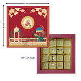 Royal Maroon and Gold Floral Sweet Box with Cavities | Pack of 10