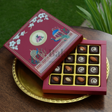 Royal Maroon and Gold Floral Sweet Box with Cavities | Pack of 10