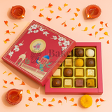 Royal Maroon and Gold Floral Sweet Box with Cavities | Pack of 10