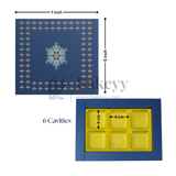 Elegant Navy Blue Floral Sweet Box with Cavities | Pack of 10