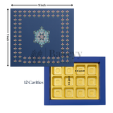 Elegant Navy Blue Floral Sweet Box with Cavities | Pack of 10