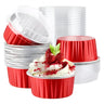 Aluminum Foil Baking Containers with Transparent Lid | Round Tins | Bake N Serve | Pack of 100