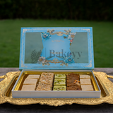 One Kg Sweet Box | Light Blue Sweet Box with Golden tray | Pack of 10
