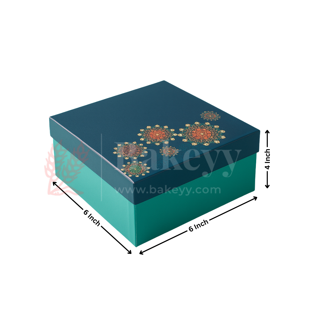 Pastel Green Floral Printed Rigid Hamper Box | 1 Piece