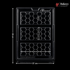 Mould-566 | 3 Cavity Honeycomb Chocolate Bar Mould for Handmade Chocolate Bars | Pack of 1