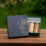Pastel Green Floral Printed Rigid Hamper Box | 1 Piece