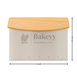 Wooden Handle Stainless Steel Dough Scraper | 1 Piece
