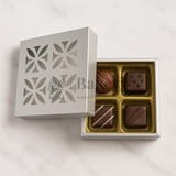 4 Cavity Silver Chocolate Box | Gift Box | Multipurpose Box | Pack of 10