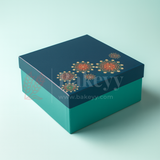 Pastel Green Floral Printed Rigid Hamper Box | 1 Piece