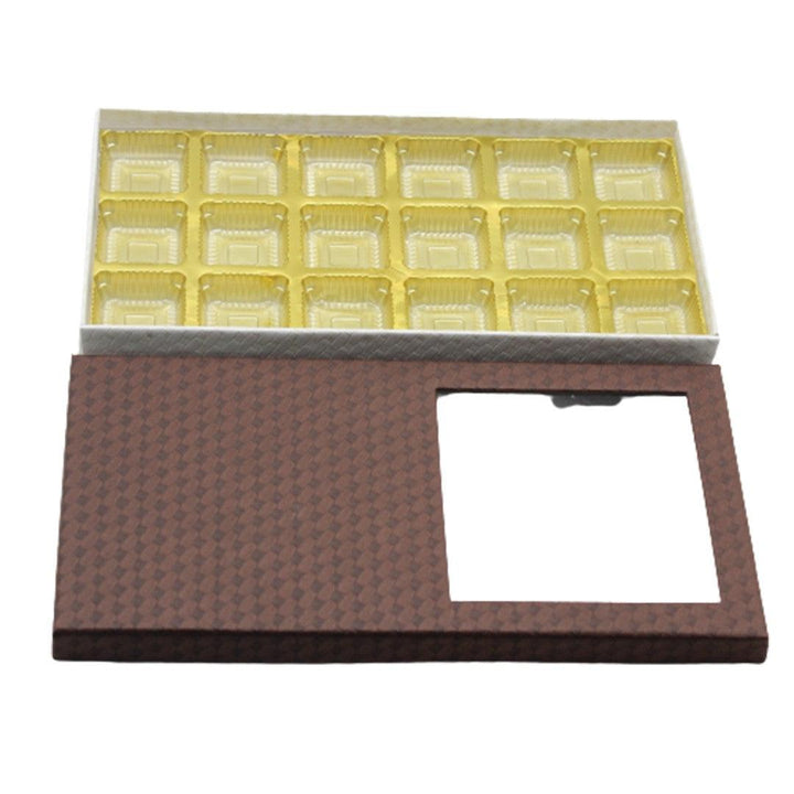 18 Cavity Hard Chocolate Box | Brown Colour - Bakeyy.com