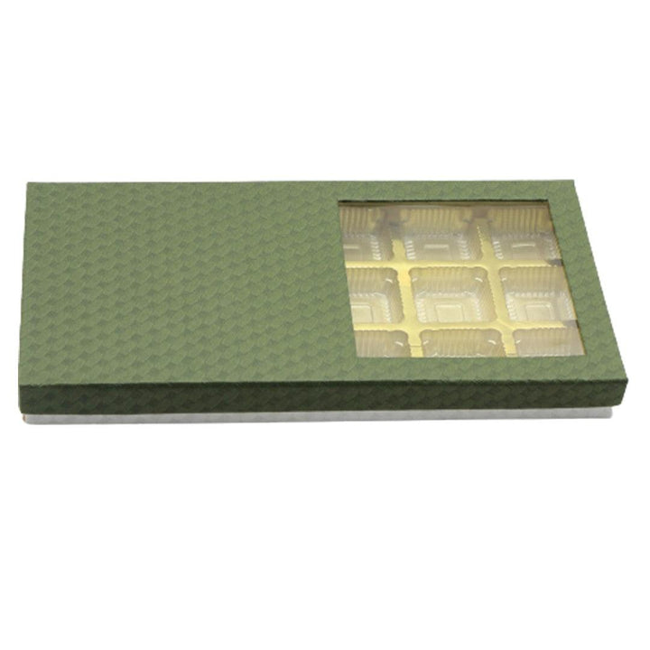 18 Cavity Hard Chocolate Box | Green Colour - Bakeyy.com
