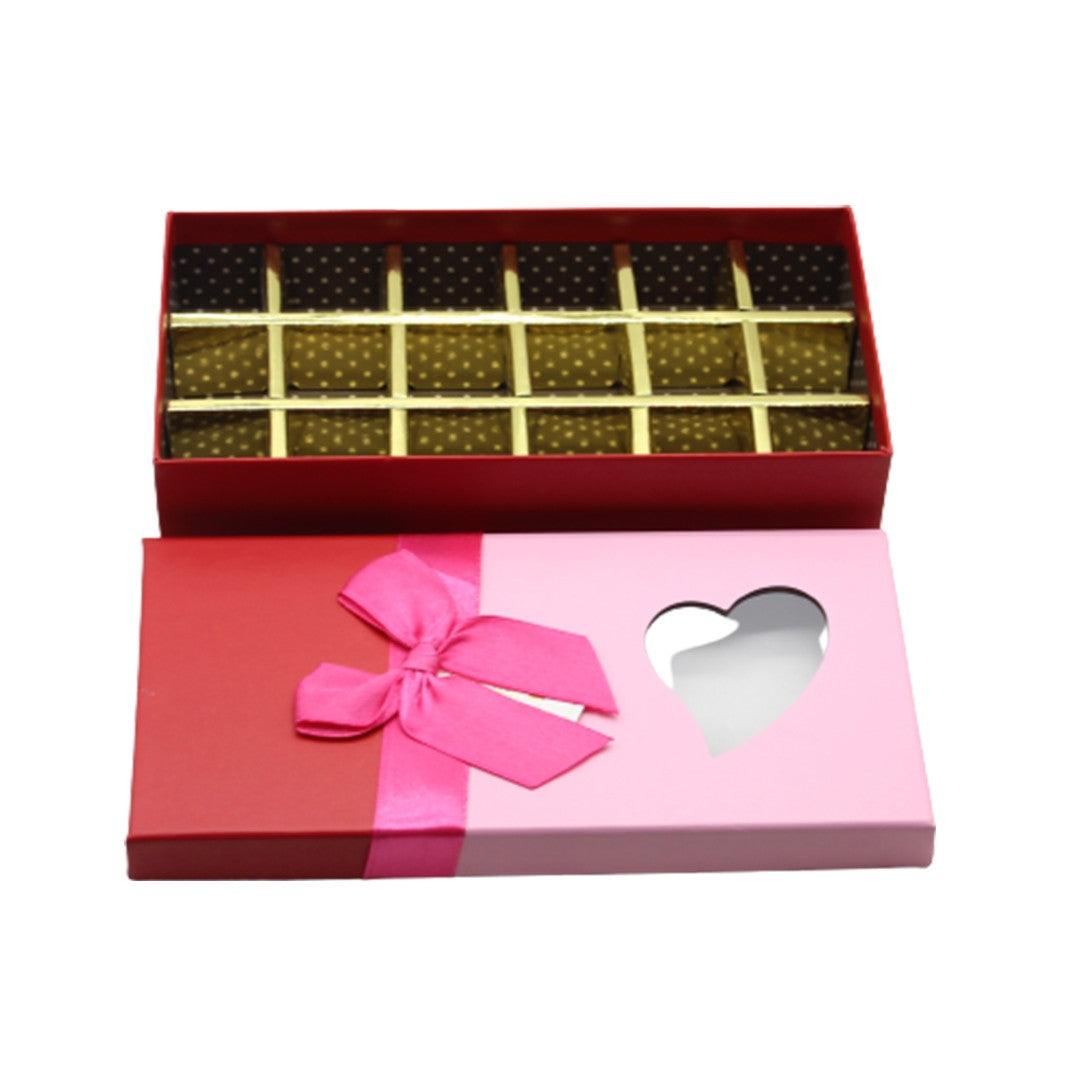 18 Cavity Hard Chocolate Box | Red & Pink | Dual Tone - Bakeyy.com - India - 18 Cavity Hard Chocolate Box | Red & Pink | Dual Tone - Default Title