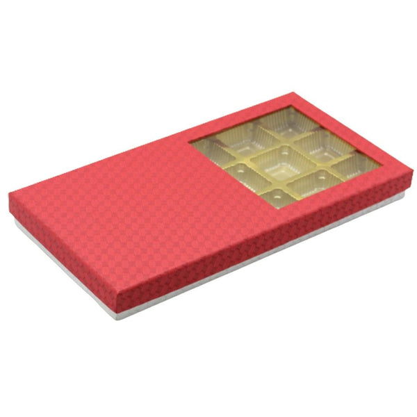 18 Cavity Hard Chocolate Box | Red Colour - Bakeyy.com