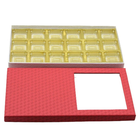 18 Cavity Hard Chocolate Box | Red Colour - Bakeyy.com - India - 18 Cavity Hard Chocolate Box | Red Colour - Default Title