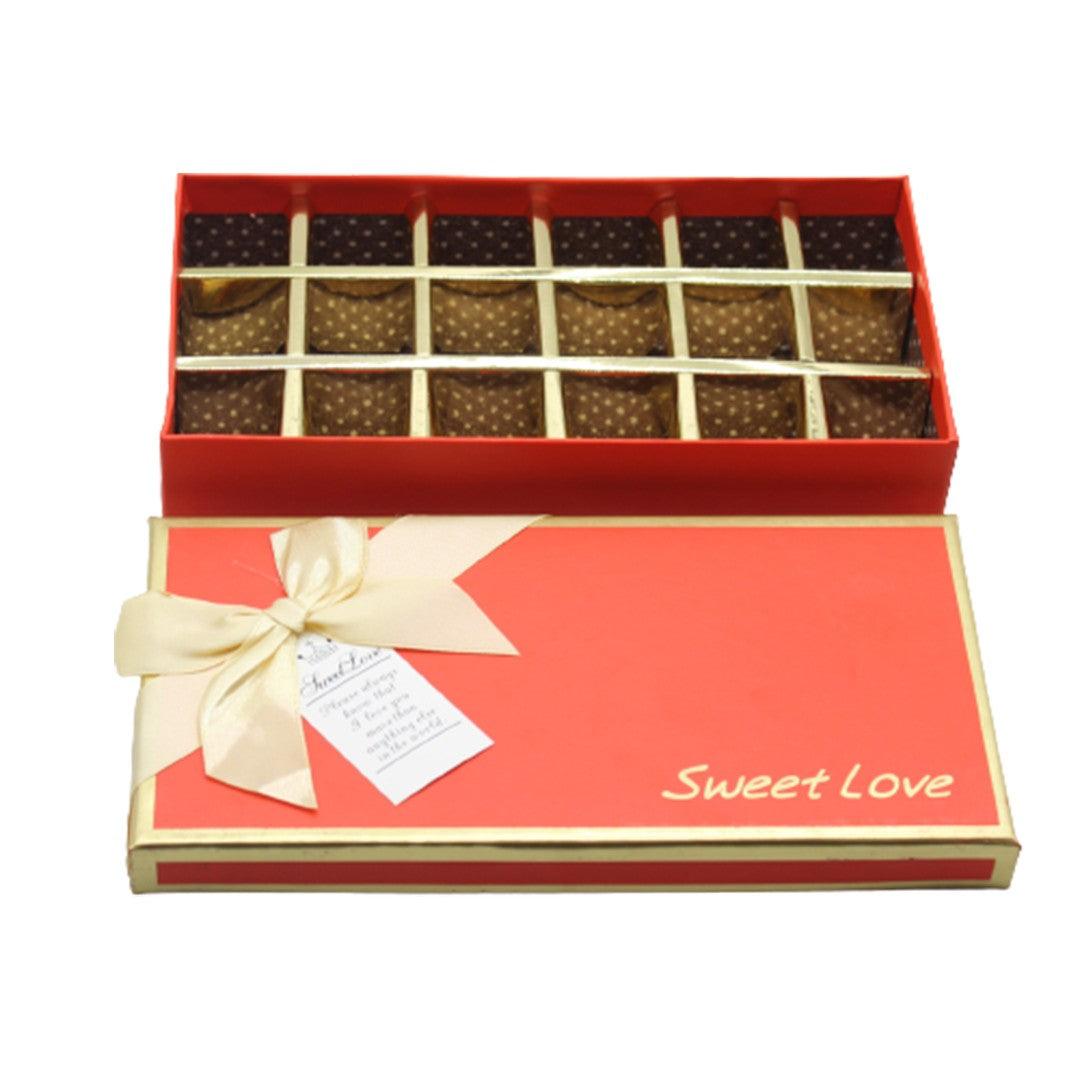 18 Cavity Hard Chocolate Box | Red Colour - Bakeyy.com - India - 18 Cavity Hard Chocolate Box | Red Colour - Default Title