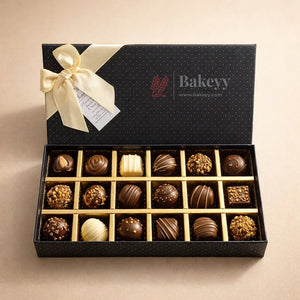 18CavityHardChocolateBoxblackRigidChocolateGiftBoxwithRibbon_1 - Bakeyy.com