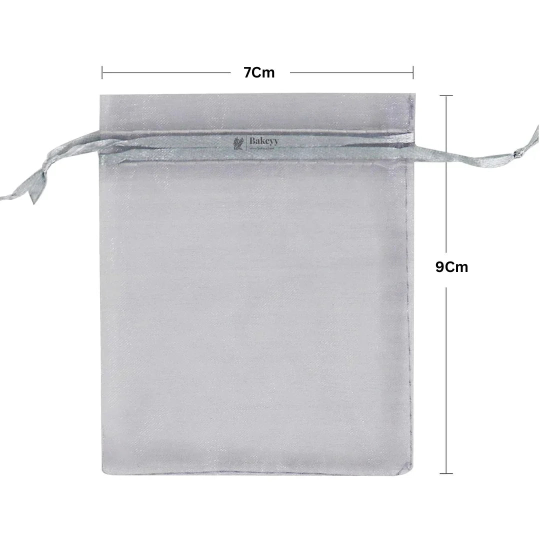 7x9Cm |Grey Organza Potli Bags | Pack of 99
