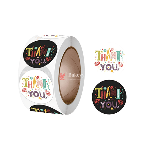 Premium Thank You Stickers - Roll | Mixed Design | Round Thank You Adhesive Sticker for Small Business, Wedding Supplies, Packing Stickers, Gift Wrap - Bakeyy.com - India - Premium Thank You Stickers - Roll | Mixed Design | Round Thank You Adhesive Sticker for Small Business, Wedding Supplies, Packing Stickers, Gift Wrap - Default Title