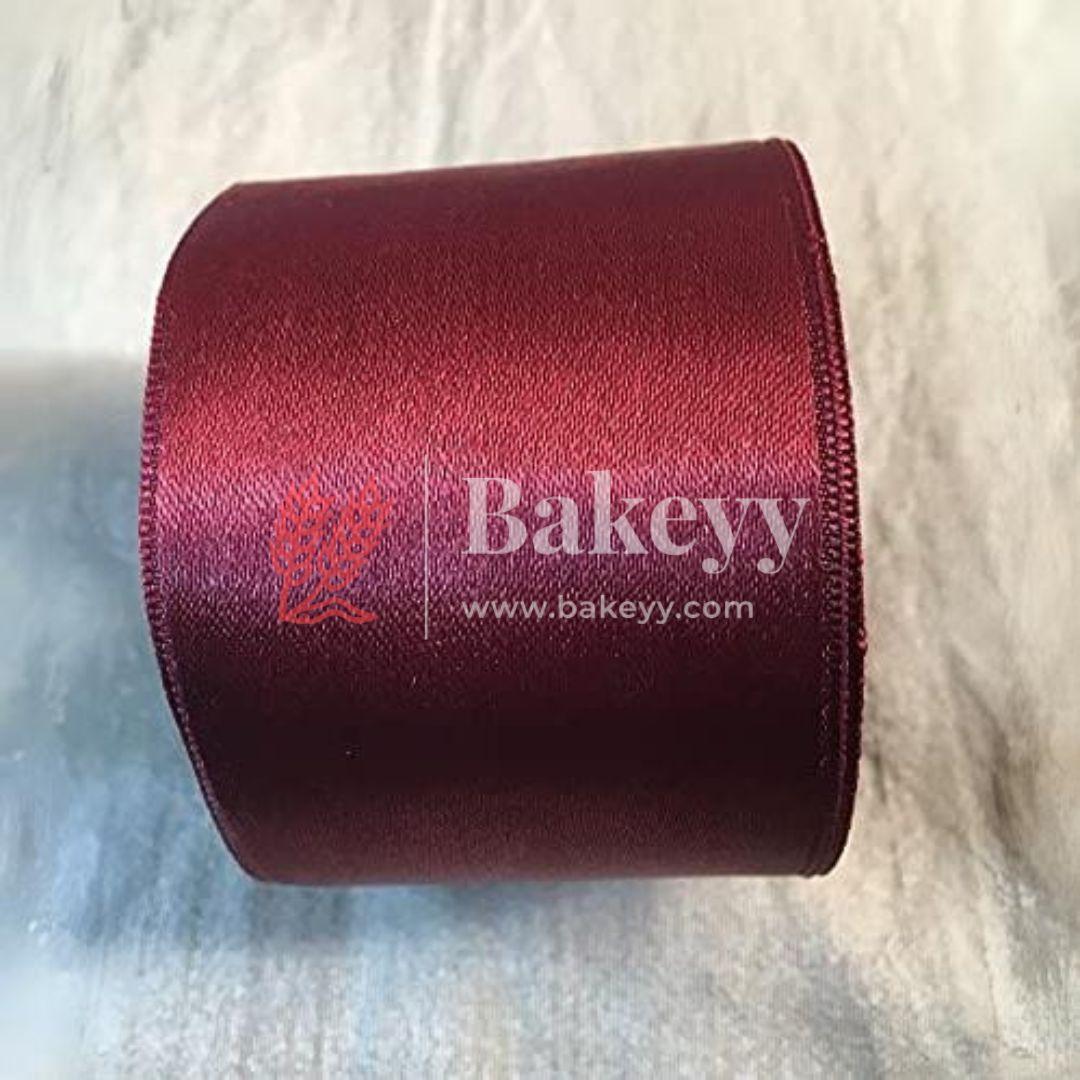 Cloth Satin ribbon for decoration | Gift wrapping | School project works | Opening ribbon | Multi-purpose use - Bakeyy.com - India - Cloth Satin ribbon for decoration | Gift wrapping | School project works | Opening ribbon | Multi-purpose use - Maroon