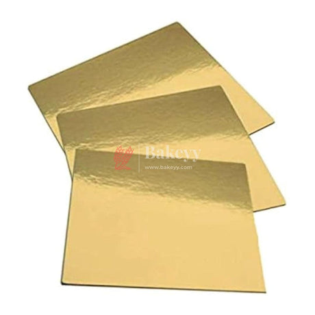 Square Gold Cake Base | Cake Board - Bakeyy.com - India - Square Gold Cake Base | Cake Board - 7 Inches / Pack of 25