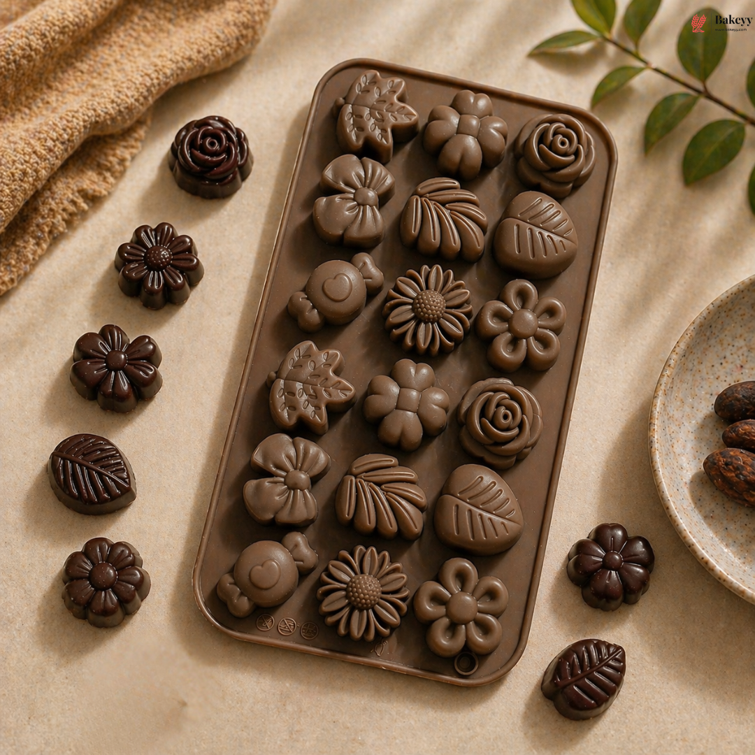18 Cavity | Floral Design Silicon Chocolate Mould 2