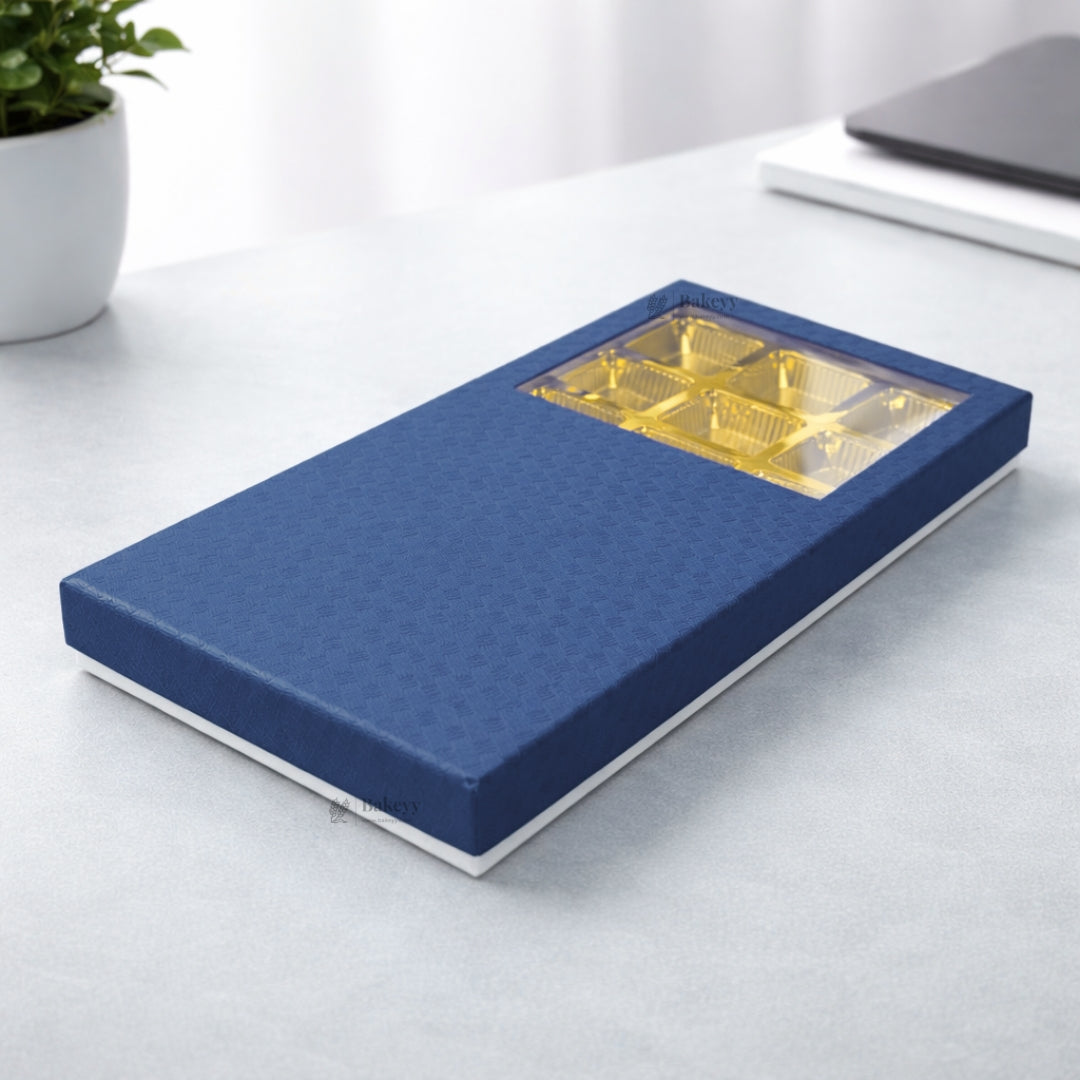 18 Cavity Rigid Chocolate Box | Box with Golden 18 Cavity Tray | Multiple Color Options | Pack of 1