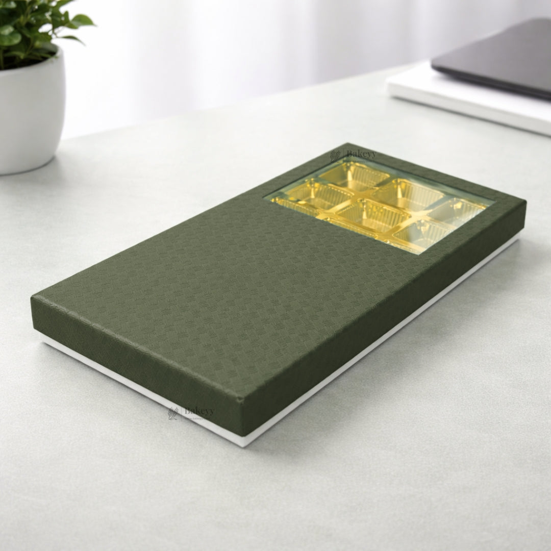 18 Cavity Rigid Chocolate Box | Box with Golden 18 Cavity Tray | Multiple Color Options | Pack of 1