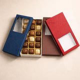 18 Cavity Rigid Chocolate Box | Box with Golden 18 Cavity Tray | Multiple Color Options | Pack of 1