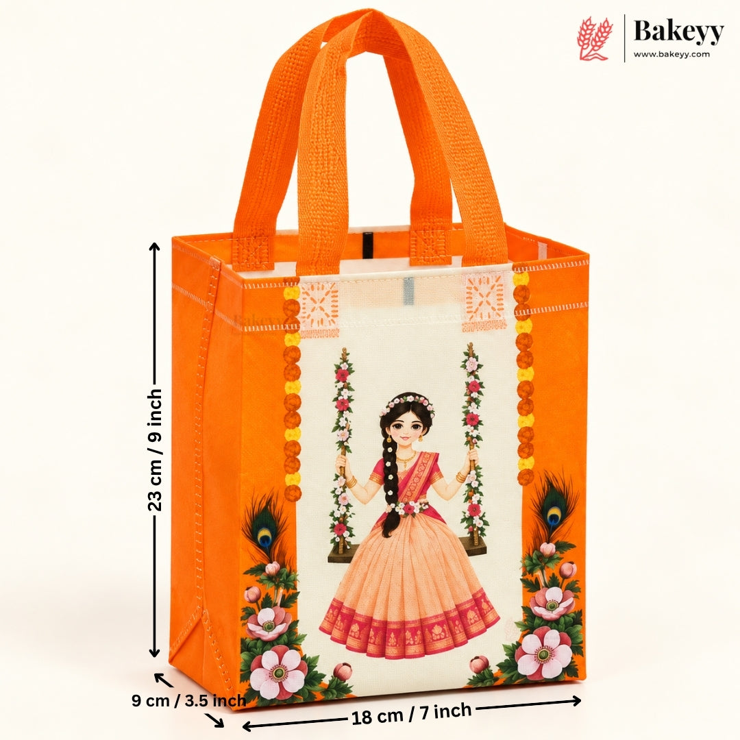 Traditional Printed Non-Woven Gift Bag with Handle | 2 Designs | Multiple Colours | Pack of 25