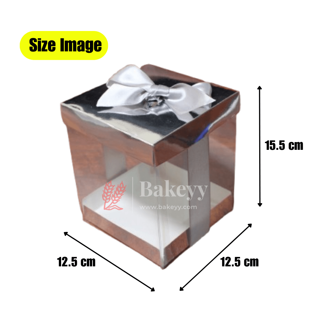 PVC Transparent Gift Box with Sliver Ribbon || Pack of 10 || Elegant Packaging Solution for Special Occasions || - Bakeyy.com - India - PVC Transparent Gift Box with Sliver Ribbon || Pack of 10 || Elegant Packaging Solution for Special Occasions || - Large