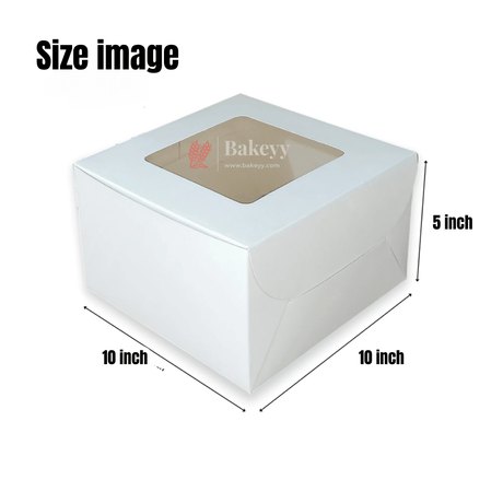 10x10x5 inch Cake Box With Square Window | Birthday Cake boxes | Pack Of 25 | - Bakeyy.com - India - 10x10x5 inch Cake Box With Square Window | Birthday Cake boxes | Pack Of 25 | - Default Title