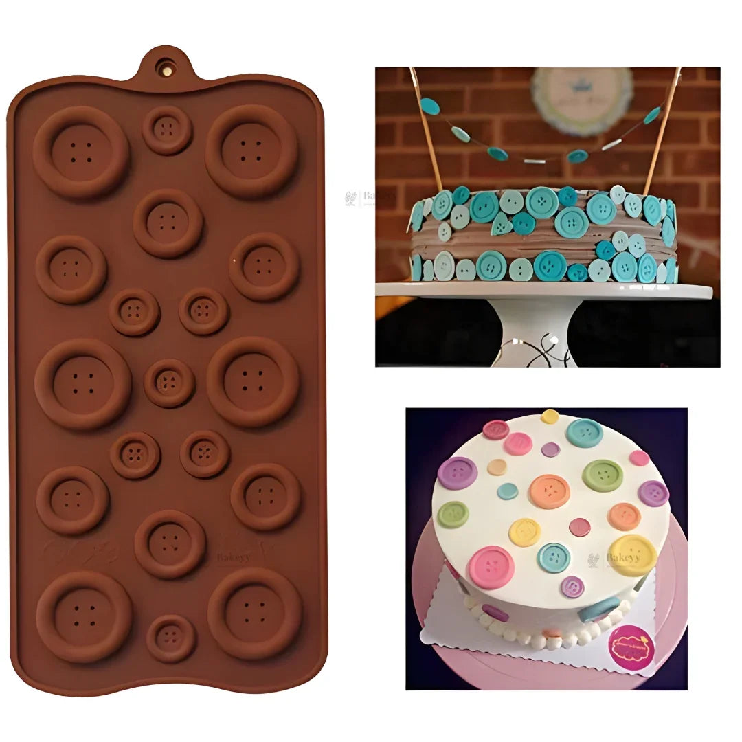 19cavityButtonDesignSiliconeChocolateMould - Bakeyy.com