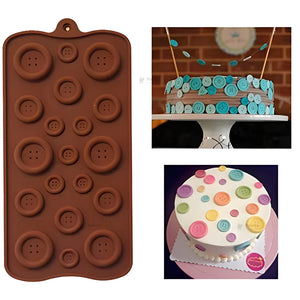 19cavityButtonDesignSiliconeChocolateMould - Bakeyy.com