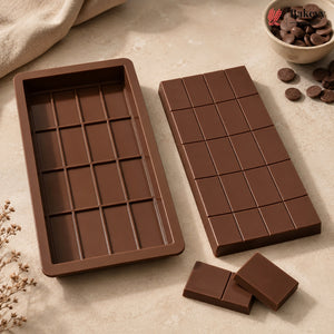 1 Cavity | 16 Block Design | Rectangle Silicone Chocolate Bar Mould | Homemade Chocolate Slab Mould | Pack of 1