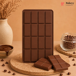 1 Cavity | 16 Block Design | Rectangle Silicone Chocolate Bar Mould | Homemade Chocolate Slab Mould | Pack of 1