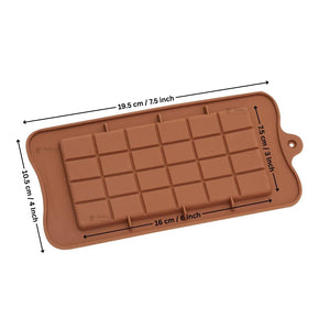 1CavityClassicGridChocolateBarSiliconeMould - Bakeyy.com