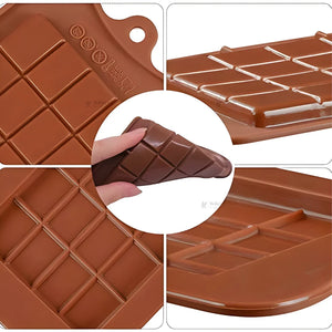 1CavityClassicGridChocolateBarSiliconeMould_4 - Bakeyy.com