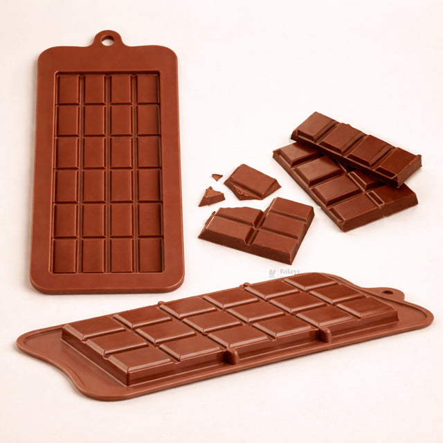 1 Cavity | Classic Grid Chocolate Bar Silicone Mould | Pack of 1 