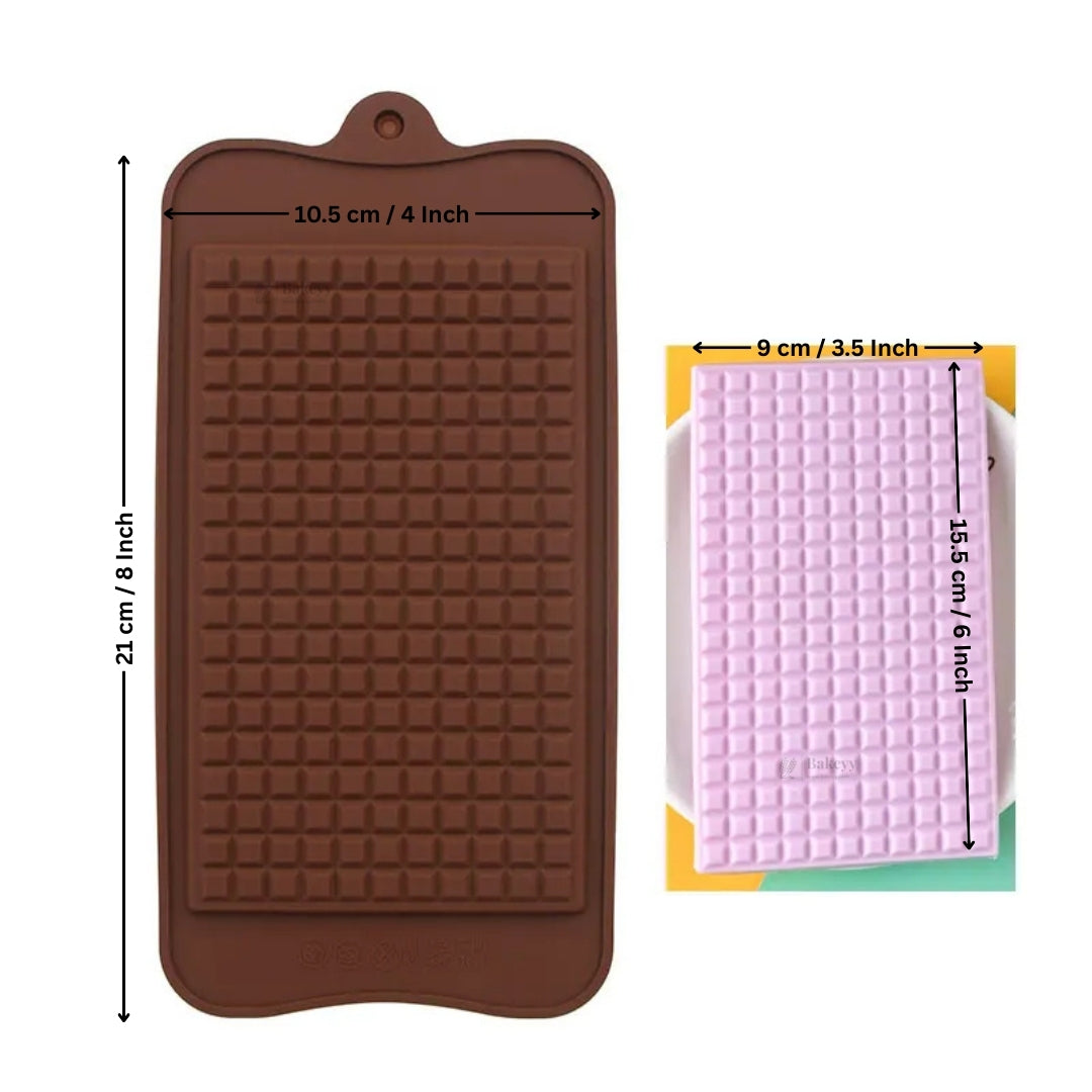 1 Cavity | Micro Square Grid Chocolate Bar Silicone Mould | Pack of 1 