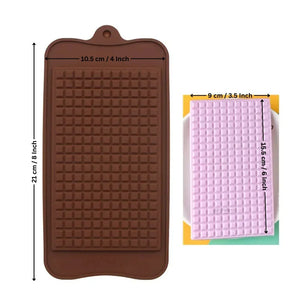 1CavityMicroSquareGridChocolateBarSiliconeMould - Bakeyy.com